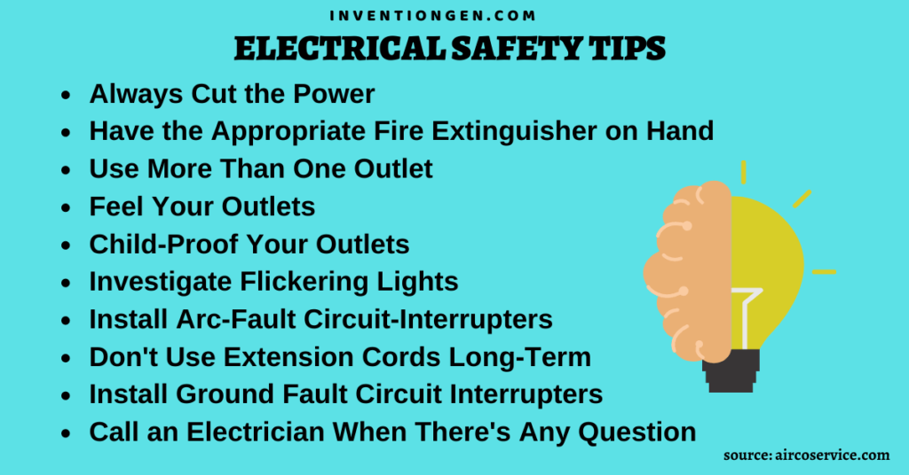 50 Electrical Safety Tips Home, Appliances, Work, Industries INVENTgen